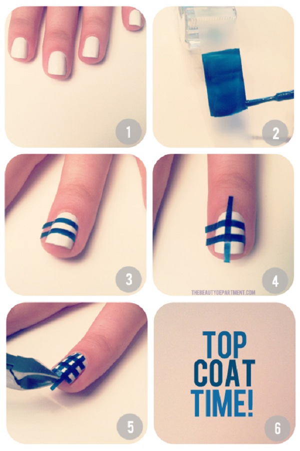 fazer unhas xadrez